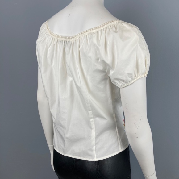 Vintage Embroidered Cotton Peasant Blouse - Picture 4 of 7